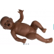 Model novorozence k procvičení rodičovských povinností, 2.4 kg - tmavá kůže